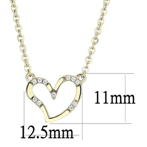 DA095 - IP Gold(Ion Plating) Stainless Steel Chain Pendant with AAA Grade CZ  in Clear