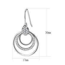 Load image into Gallery viewer, DA099 - High polished (no plating) Stainless Steel Earrings with AAA Grade CZ  in Clear