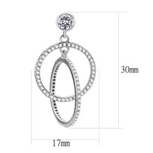 Load image into Gallery viewer, DA100 - High polished (no plating) Stainless Steel Earrings with AAA Grade CZ  in Clear