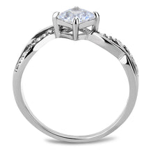 Load image into Gallery viewer, DA101 - High polished (no plating) Stainless Steel Ring with AAA Grade CZ  in Clear