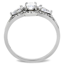 Load image into Gallery viewer, DA103 - High polished (no plating) Stainless Steel Ring with AAA Grade CZ  in Clear