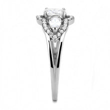 Load image into Gallery viewer, DA103 - High polished (no plating) Stainless Steel Ring with AAA Grade CZ  in Clear