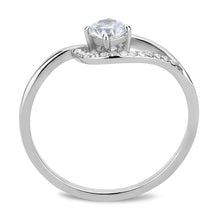 Load image into Gallery viewer, DA105 - High polished (no plating) Stainless Steel Ring with AAA Grade CZ  in Clear