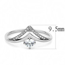 Load image into Gallery viewer, DA110 - High polished (no plating) Stainless Steel Ring with AAA Grade CZ  in Clear