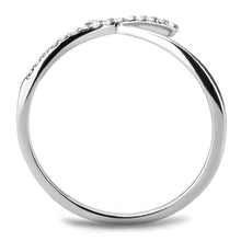 Load image into Gallery viewer, DA112 - High polished (no plating) Stainless Steel Ring with AAA Grade CZ  in Clear