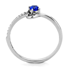 Load image into Gallery viewer, DA114 - High polished (no plating) Stainless Steel Ring with AAA Grade CZ  in London Blue