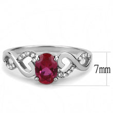 Load image into Gallery viewer, DA119 - High polished (no plating) Stainless Steel Ring with AAA Grade CZ  in Ruby