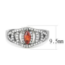 Load image into Gallery viewer, DA123 - High polished (no plating) Stainless Steel Ring with AAA Grade CZ  in Orange