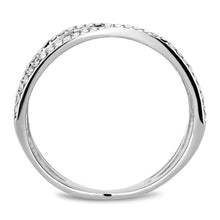 Load image into Gallery viewer, DA124 - High polished (no plating) Stainless Steel Ring with AAA Grade CZ  in Clear