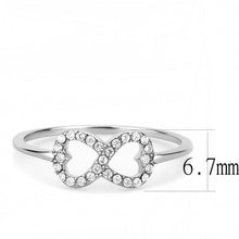 Load image into Gallery viewer, DA125 - High polished (no plating) Stainless Steel Ring with AAA Grade CZ  in Clear