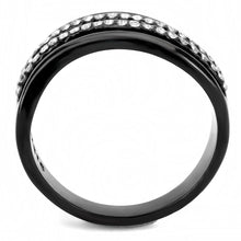 Load image into Gallery viewer, DA126 - IP Black(Ion Plating) Stainless Steel Ring with AAA Grade CZ  in Clear