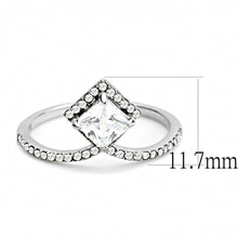 Load image into Gallery viewer, DA136 - High polished (no plating) Stainless Steel Ring with AAA Grade CZ  in Clear