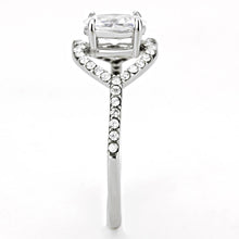 Load image into Gallery viewer, DA137 - High polished (no plating) Stainless Steel Ring with AAA Grade CZ  in Clear