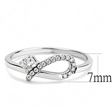 Load image into Gallery viewer, DA143 - High polished (no plating) Stainless Steel Ring with AAA Grade CZ  in Clear