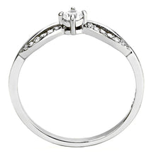 Load image into Gallery viewer, DA146 - High polished (no plating) Stainless Steel Ring with AAA Grade CZ  in Clear