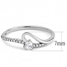 Load image into Gallery viewer, DA148 - High polished (no plating) Stainless Steel Ring with AAA Grade CZ  in Clear