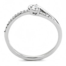 Load image into Gallery viewer, DA148 - High polished (no plating) Stainless Steel Ring with AAA Grade CZ  in Clear