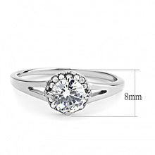 Load image into Gallery viewer, DA150 - High polished (no plating) Stainless Steel Ring with AAA Grade CZ  in Clear