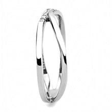 Load image into Gallery viewer, DA158 - High polished (no plating) Stainless Steel Ring with AAA Grade CZ  in Clear