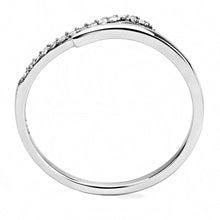 Load image into Gallery viewer, DA159 - High polished (no plating) Stainless Steel Ring with AAA Grade CZ  in Clear