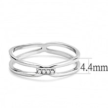 Load image into Gallery viewer, DA160 - High polished (no plating) Stainless Steel Ring with AAA Grade CZ  in Clear