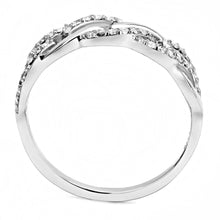 Load image into Gallery viewer, DA163 - High polished (no plating) Stainless Steel Ring with AAA Grade CZ  in Clear