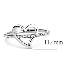 Load image into Gallery viewer, DA164 - High polished (no plating) Stainless Steel Ring with AAA Grade CZ  in Clear