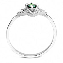 Load image into Gallery viewer, DA168 - High polished (no plating) Stainless Steel Ring with AAA Grade CZ  in Emerald