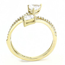 Load image into Gallery viewer, DA171 - IP Gold(Ion Plating) Stainless Steel Ring with AAA Grade CZ  in Clear