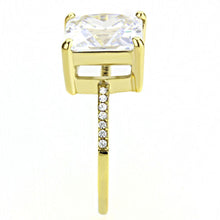 Load image into Gallery viewer, DA172 - IP Gold(Ion Plating) Stainless Steel Ring with AAA Grade CZ  in Clear