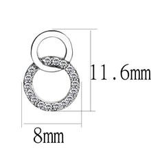 Load image into Gallery viewer, DA179 - High polished (no plating) Stainless Steel Earrings with AAA Grade CZ  in Clear