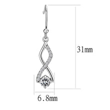 Load image into Gallery viewer, DA181 - High polished (no plating) Stainless Steel Earrings with AAA Grade CZ  in Clear