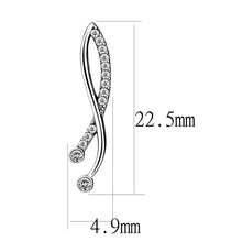 Load image into Gallery viewer, DA184 - High polished (no plating) Stainless Steel Earrings with AAA Grade CZ  in Clear