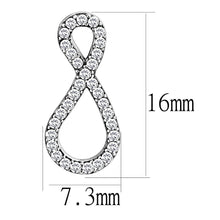 Load image into Gallery viewer, DA186 - High polished (no plating) Stainless Steel Earrings with AAA Grade CZ  in Clear