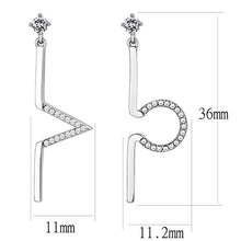 Load image into Gallery viewer, DA191 - High polished (no plating) Stainless Steel Earrings with AAA Grade CZ  in Clear