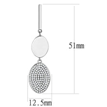 Load image into Gallery viewer, DA193 - High polished (no plating) Stainless Steel Earrings with AAA Grade CZ  in Clear