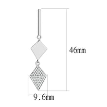Load image into Gallery viewer, DA194 - High polished (no plating) Stainless Steel Earrings with AAA Grade CZ  in Clear