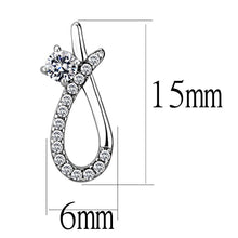 Load image into Gallery viewer, DA196 - High polished (no plating) Stainless Steel Earrings with AAA Grade CZ  in Clear