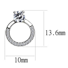 Load image into Gallery viewer, DA208 - High polished (no plating) Stainless Steel Earrings with AAA Grade CZ  in Clear