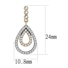 Load image into Gallery viewer, DA227 - Two-Tone IP Rose Gold Stainless Steel Earrings with AAA Grade CZ  in Clear
