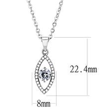 Load image into Gallery viewer, DA228 - High polished (no plating) Stainless Steel Chain Pendant with AAA Grade CZ  in Clear