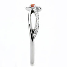 Load image into Gallery viewer, DA235 - High polished (no plating) Stainless Steel Ring with AAA Grade CZ  in Orange