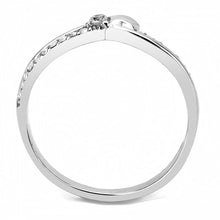 Load image into Gallery viewer, DA236 - High polished (no plating) Stainless Steel Ring with AAA Grade CZ  in Clear