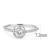 Load image into Gallery viewer, DA238 - High polished (no plating) Stainless Steel Ring with AAA Grade CZ  in Clear