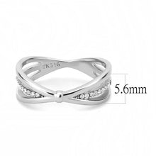 Load image into Gallery viewer, DA239 - High polished (no plating) Stainless Steel Ring with AAA Grade CZ  in Clear