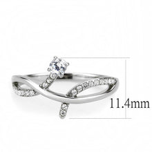 Load image into Gallery viewer, DA240 - High polished (no plating) Stainless Steel Ring with AAA Grade CZ  in Clear