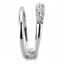 Load image into Gallery viewer, DA247 - High polished (no plating) Stainless Steel Ring with AAA Grade CZ  in Clear