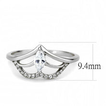 Load image into Gallery viewer, DA248 - High polished (no plating) Stainless Steel Ring with AAA Grade CZ  in Clear