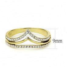 Load image into Gallery viewer, DA250 - IP Gold(Ion Plating) Stainless Steel Ring with AAA Grade CZ  in Clear
