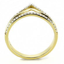 Load image into Gallery viewer, DA250 - IP Gold(Ion Plating) Stainless Steel Ring with AAA Grade CZ  in Clear